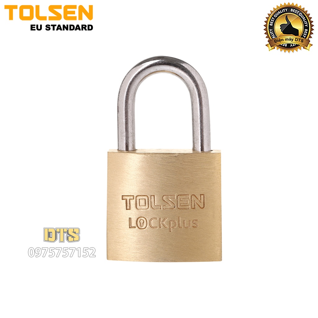 Ổ khoá treo đồng bấm công nghiệp size 20mm TOLSEN, khoá bấm khoá vali siêu cứng chống cắt - Tiêu chuẩn xuất khẩu châu Âu