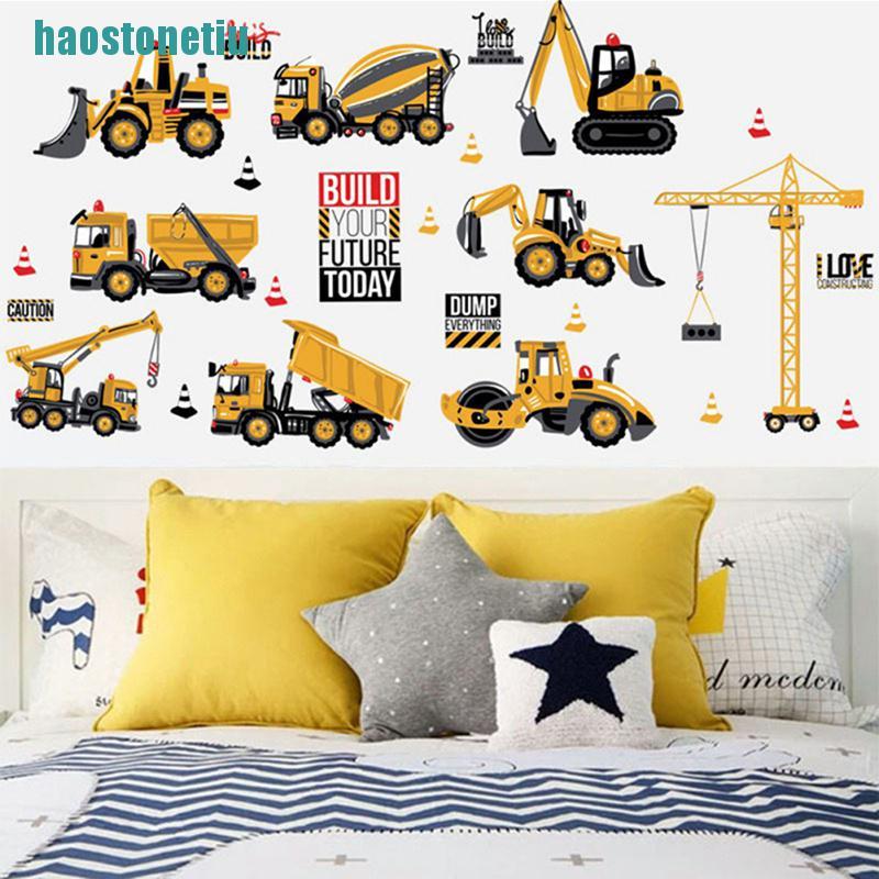 Miếng Dán Tường Hình Xe Tải / Xe Tải / Xe Tải Độc Đáo Trang Trí Phòng Bé Trai DIY