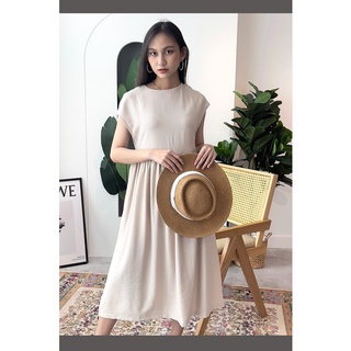 Đầm suông nhún eo dáng suông thiết kế sang trọng chất liệu cotton cao cấp