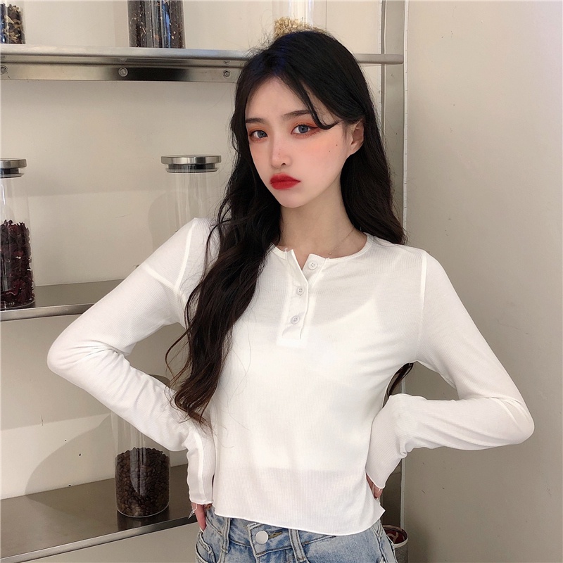 Áo Thun Tay Dài Form Ôm Lưng Cao Kiểu Dáng Sexy