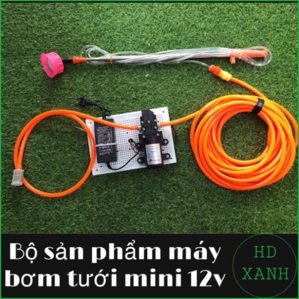 Bộ máy bơm mini 12v tưới cây , tưới lan cần rút 250cm