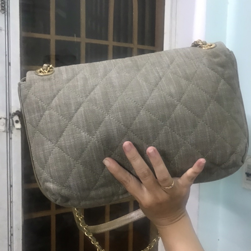 Túi si hiệu size 30 hàng si tuyển phối da và vải tình trạng 98%