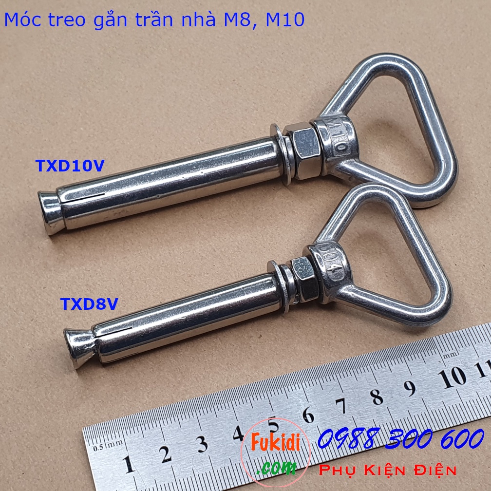 Móc treo trần bê tông, inox 304 size M8 tải 75kg - TXD8V