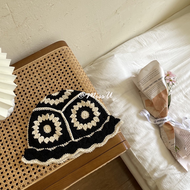 Nón tai bèo dệt kim phong cách Hàn Quốc cho nữ