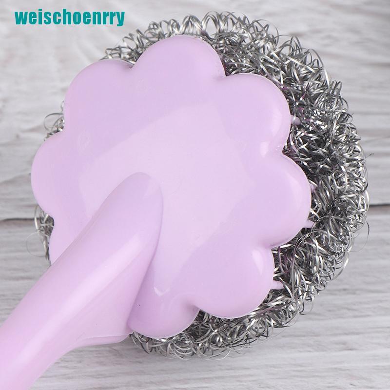 Rér●Bàn Chải Chà Nồi Bằng Sợi Thép Không Gỉ Với Tay Cầm Dài Tiện Dụng