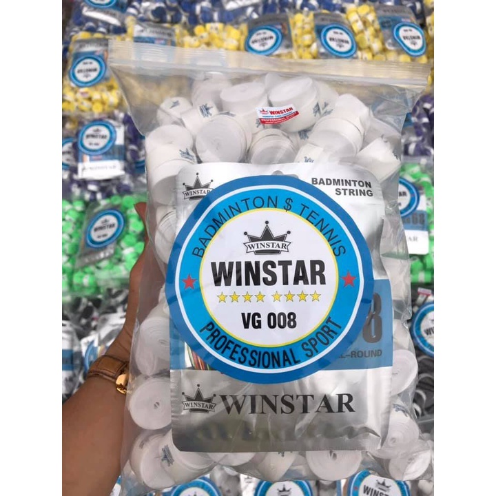 Quấn vợt cầu lông Winstar VG008  pha vải, Cao su non, độ bám dính tốt, chống trơn mồ hôi tay, Hàng Chính hãng.