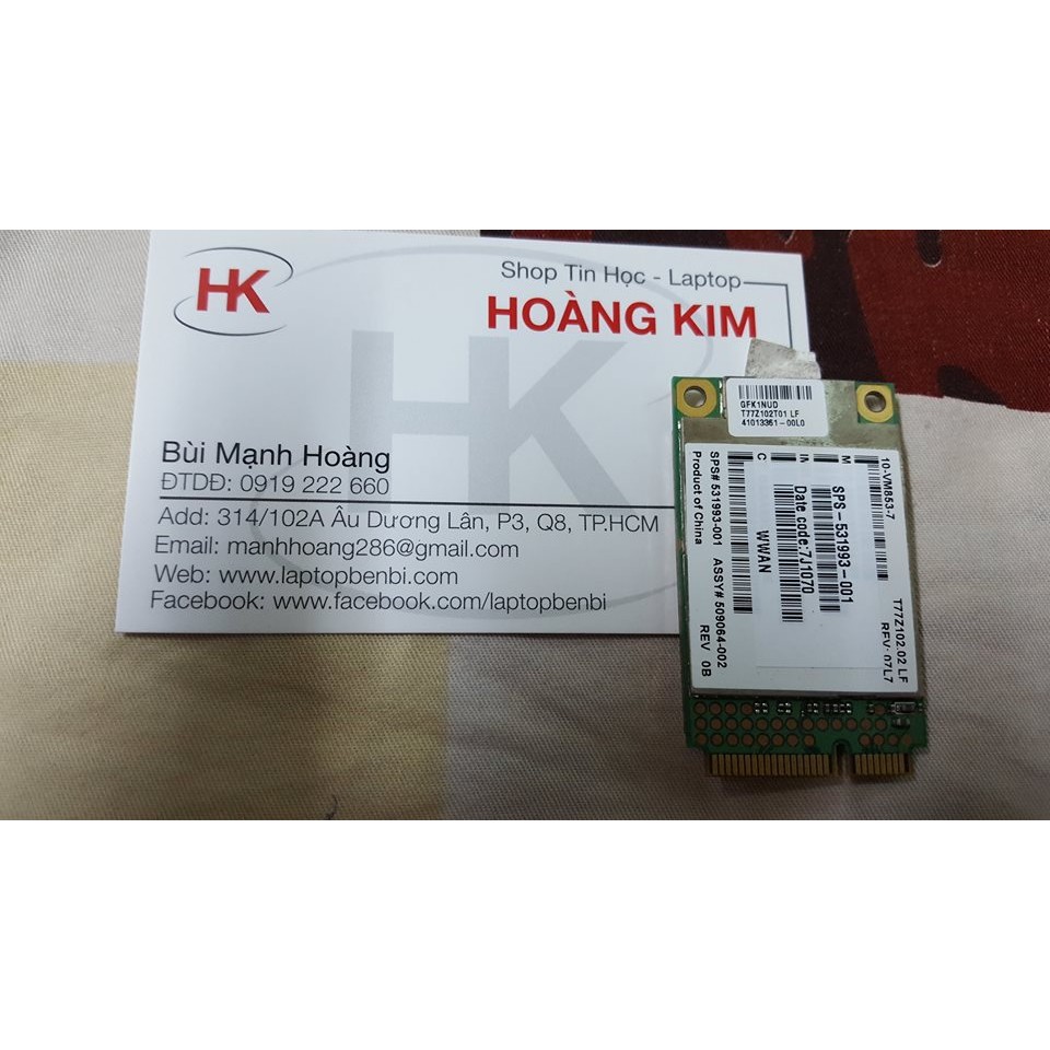 Card WWAN 3G HP UN2420 - Gobi 2000