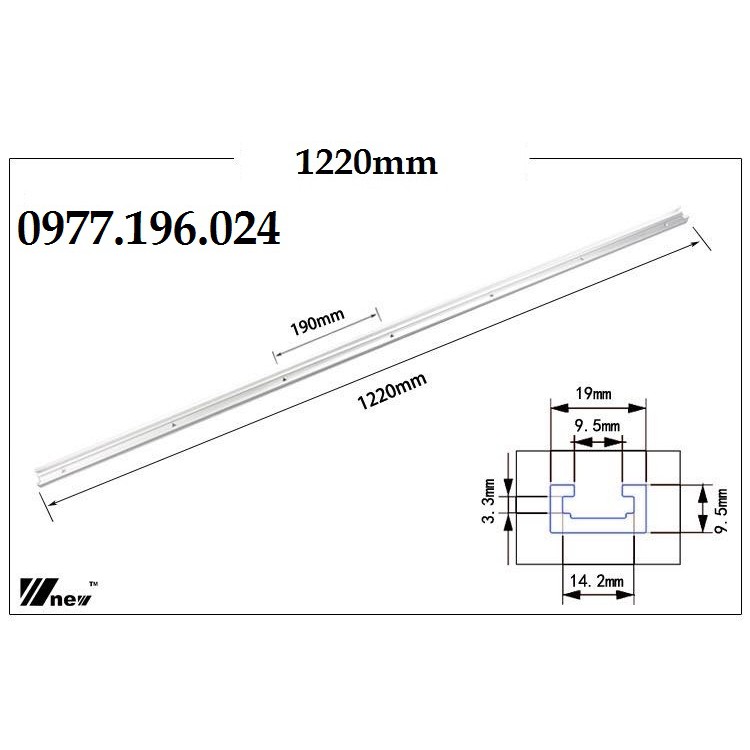 Thanh ray trượt bàn cưa kích thước 50-60-80-122mm