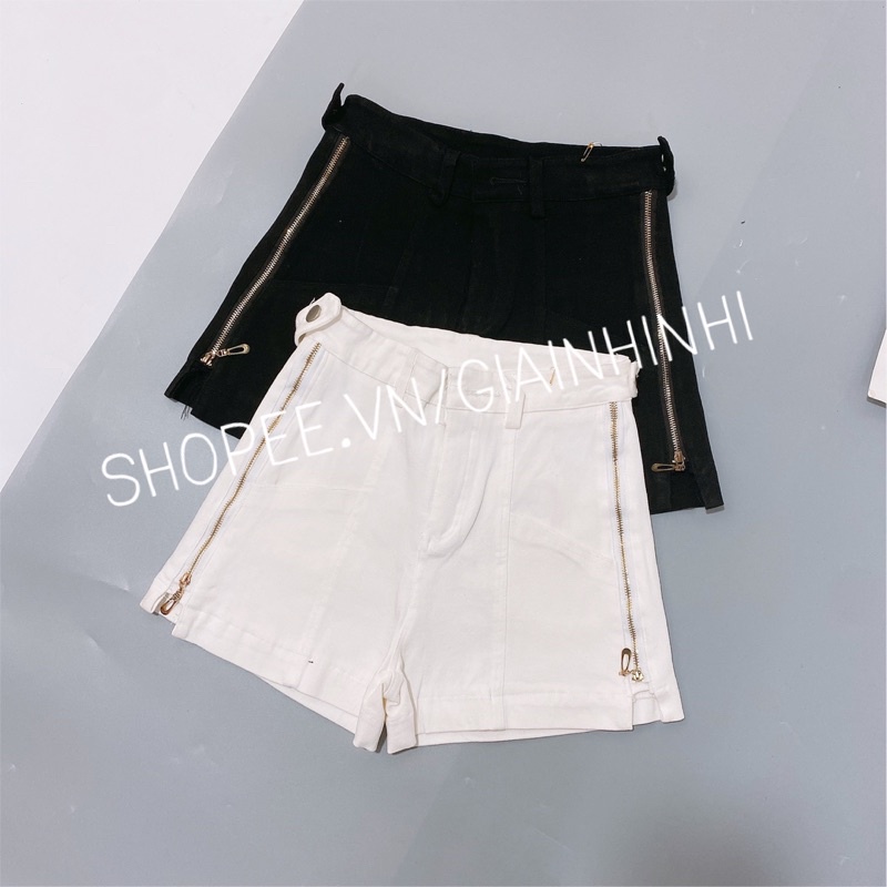 Quần short skin cạp cao khoá cạnh, Quần đùi nữ co giãn QS1242 - NhiNhi Shop