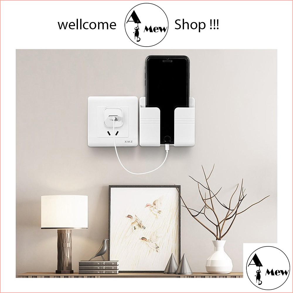 [TỐT CHO MỌI NHÀ]Kệ Dán Tường Để Điện Thoại, Remote - Thông Minh, Tiện Lợi, Sang Trọng, Tinh Tế