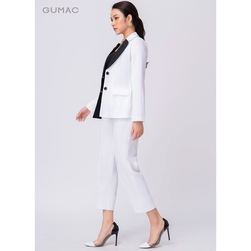 Quần tây nữ lỡ ống đứng GUMAC màu trắng đủ size, thanh lịch sang trọng QA10217 | BigBuy360 - bigbuy360.vn