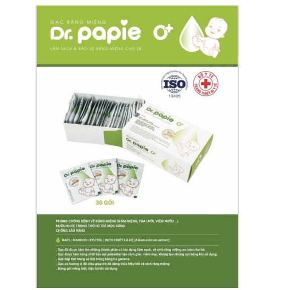 Gạc rơ lưỡi Dr Papie vệ sinh răng miệng 30 gói