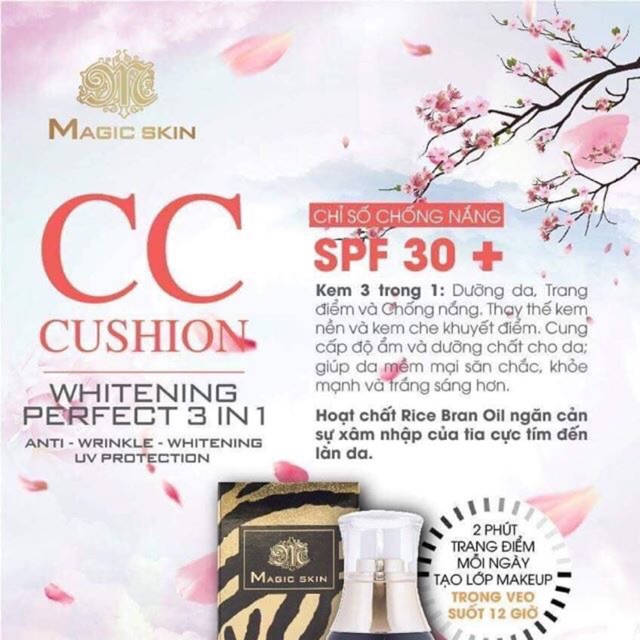 Kem trang điểm CC Cushion Whitening Perfect 3 in 1