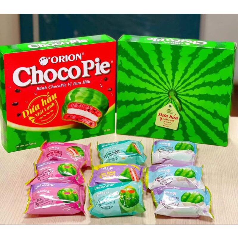 Bánh Chocopie Orion Dưa Hấu Mát Lạnh - Hộp 12 cái