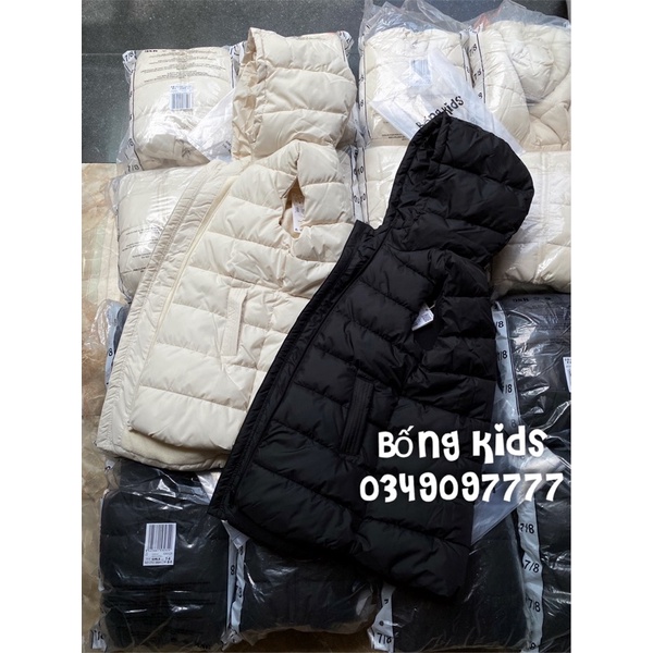 Áo Gile Phao Dáng Dài Bé Gái Basic MG