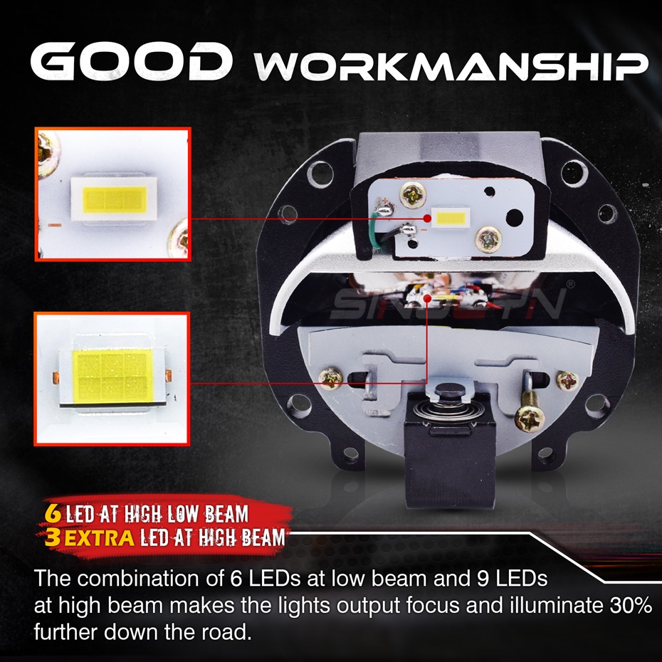 Đèn Pha LED 43W H7 H4 H1 9005 9006 2.5 Inch Chuyên Dụng Cho Xe Hơi