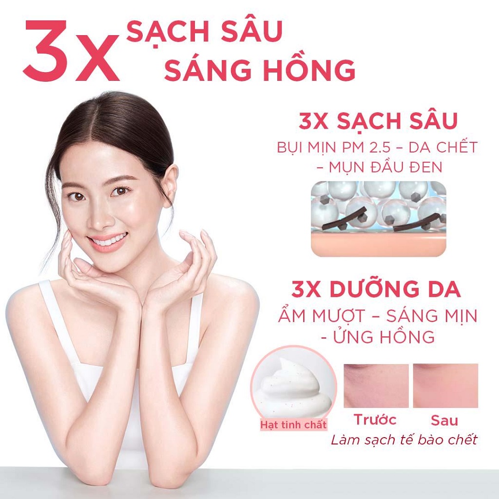 Sữa Rửa Mặt Sạch sâu - Sáng Hồng Senka Perfect Whip Berry Bright 100g