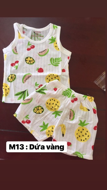 Bộ ba lỗ cotton giấy 15 màu siêu thoáng cho bé 6-15kg, quần áo bé trai Superkids