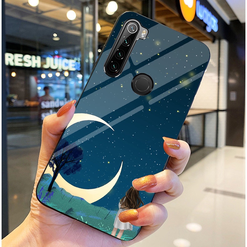 Ốp Lưng XIAOMI REDMI NOTE 8 Ốp kính bóng cao cấp Phi Hành Gia