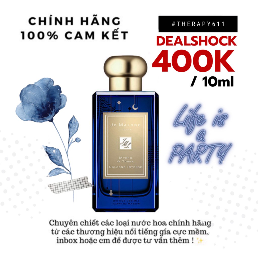 [𝗦𝗔𝗟𝗘]..::✨Nước hoa dùng thử Jo Malone Myrrh & Tonka Cologne Intense (Liminted Colection) Test 10ml/20ml Spray✨::..