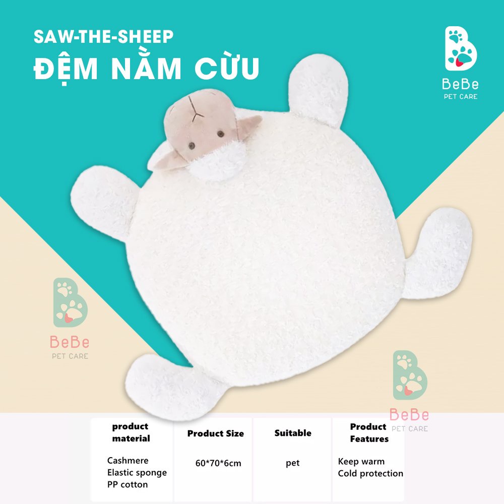 [Siêu Xinh] Đệm Nằm Hình Cừu Êm Ái Cho Thú Cưng - 4 Mùa Ấm Áp Yêu Thương