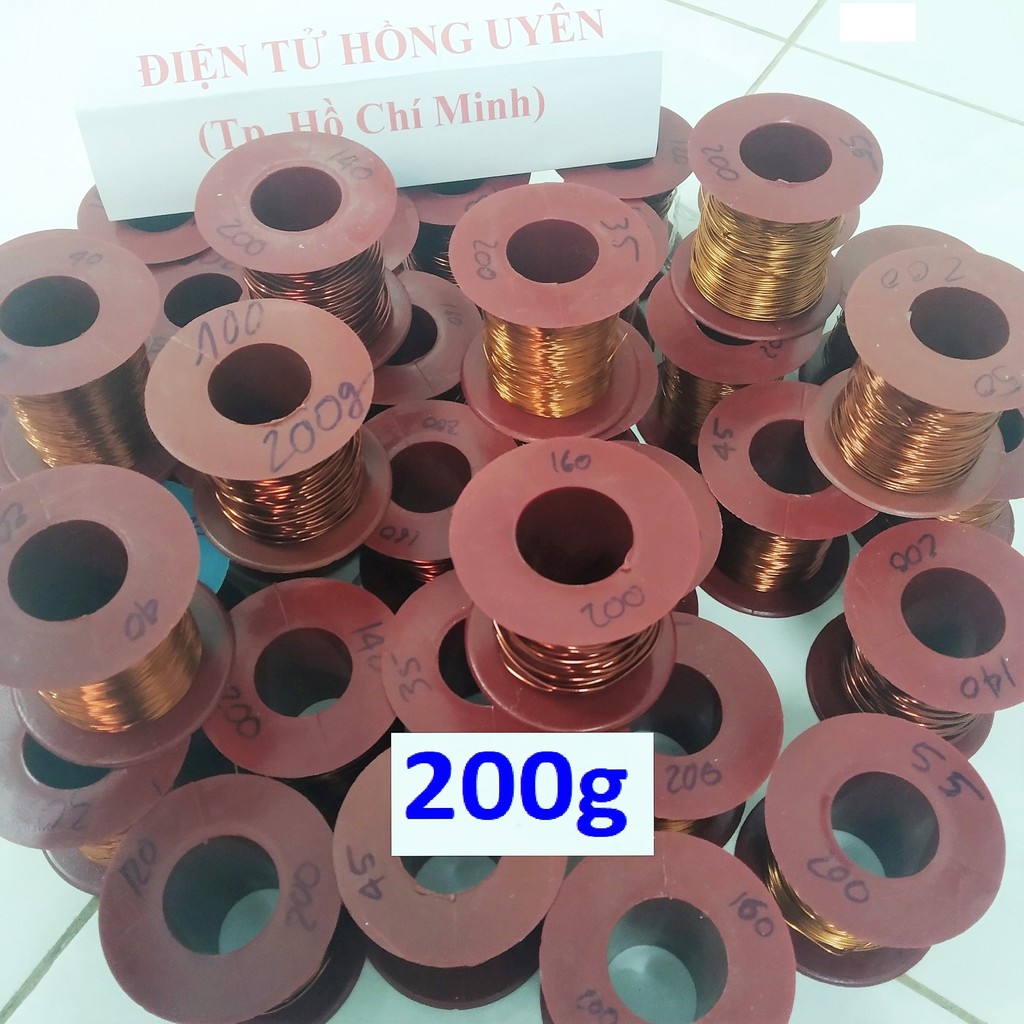 Tổng hợp dây đồng 0.8mm/0.9mm/1mm/1.1mm/1.2mm (giá 200g). Dây đồng cách điện, 100% dây đồng nguyên chất 220 độ