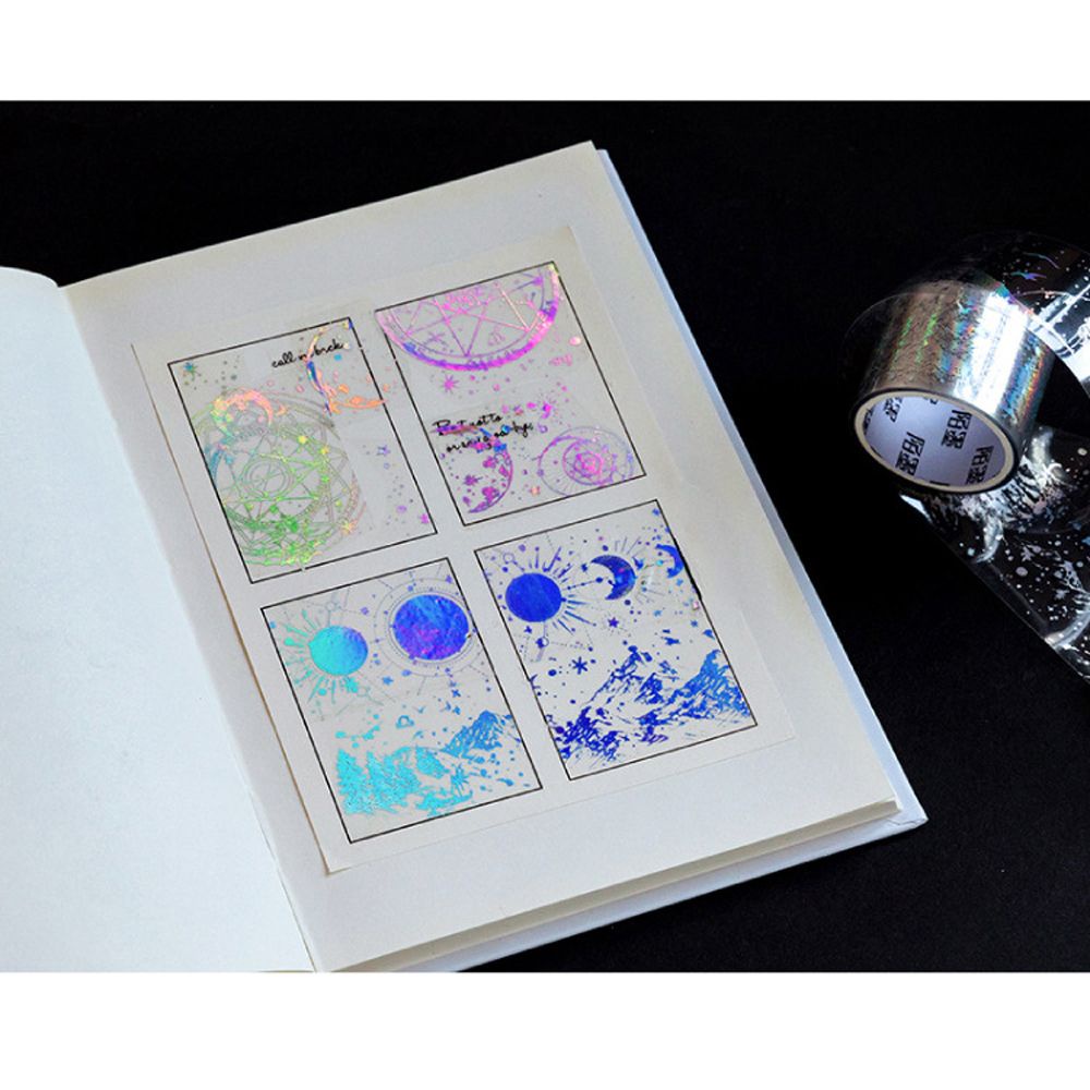 Cuộn băng keo PET trong suốt hình ngọn núi/ bươm bướm độc đáo trang trí sổ tay DIY