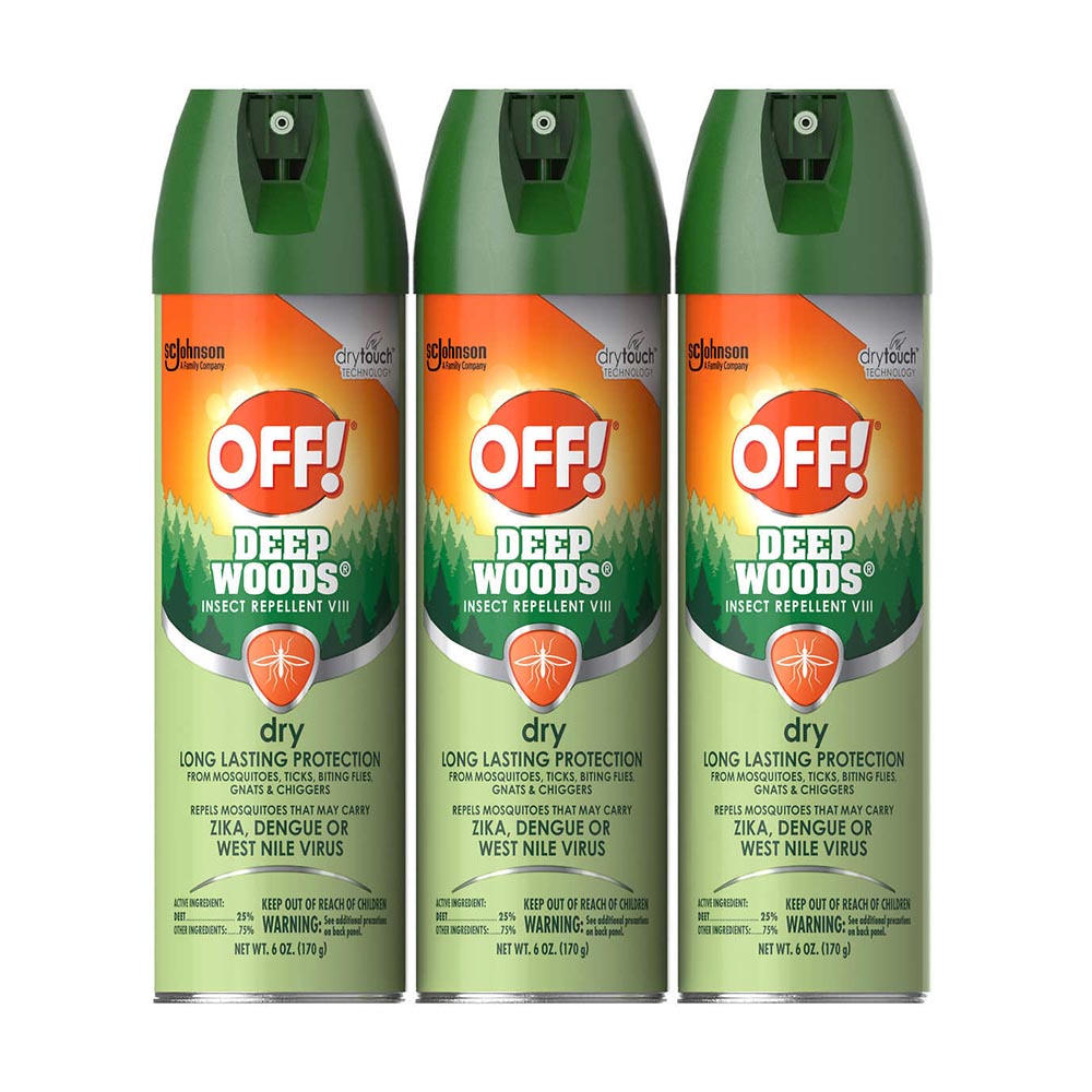 Xịt chống muỗi và côn trùng OFF! Deep Woods Dry (170g x3 chai) của Mỹ