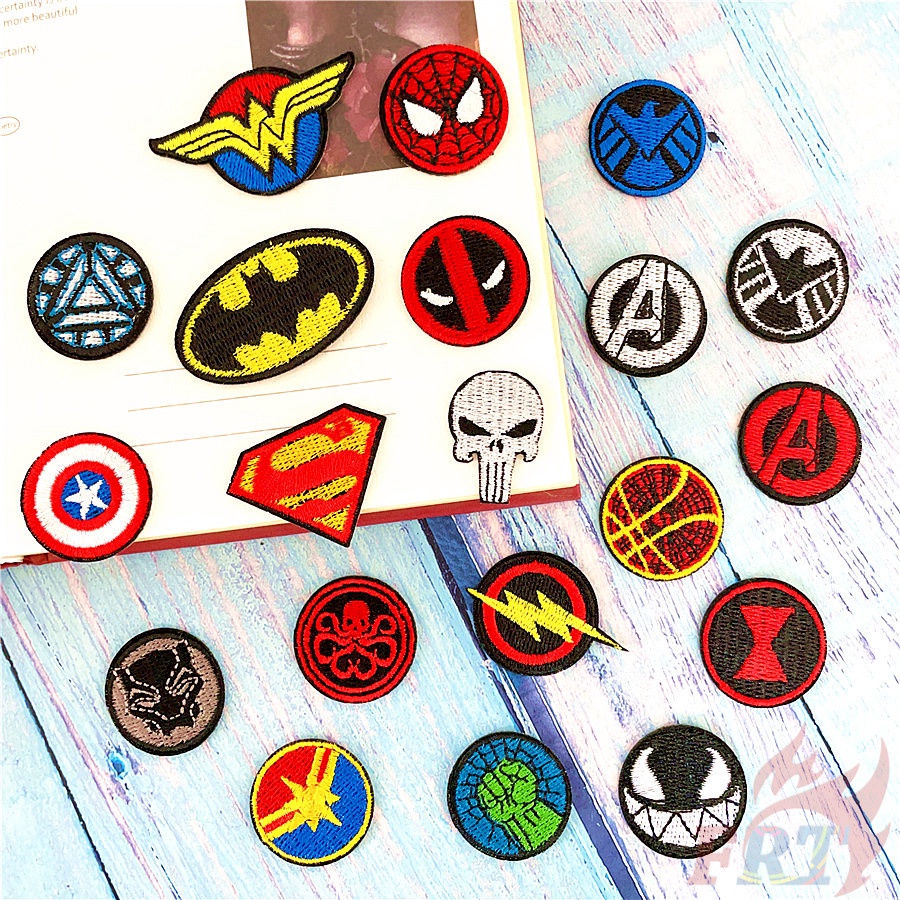 Miếng Dán Ủi Hình Siêu Anh Hùng Marvel & Dc 1 Sticker Ủi Thêu Hình Siêu