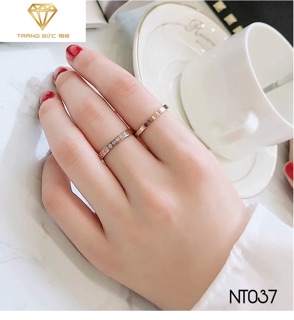 Nhẫn titan ko đEn 2 chiếc NT037