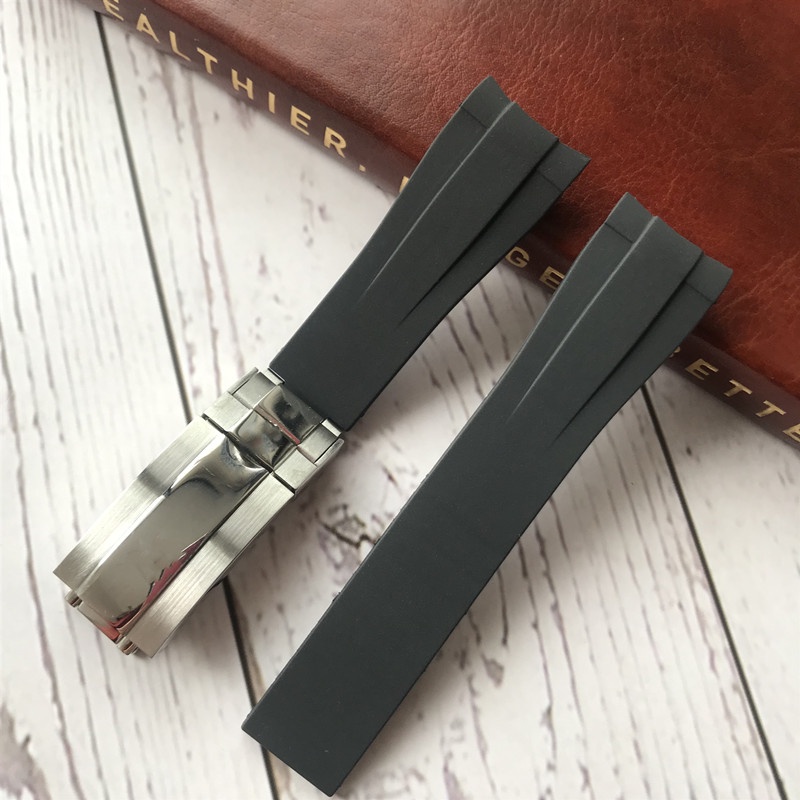 ROLEX Dây Đeo Đồng Hồ Bằng Cao Su Dẻo Chống Thấm Nước Có Khóa Gấp Gọn Màu Xanh Lá/Đen/Xanh Dương/ Ma Cho Nam