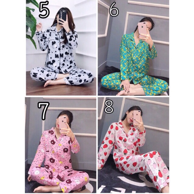 Bộ pizama kate thái dài tay Fom < 60kg