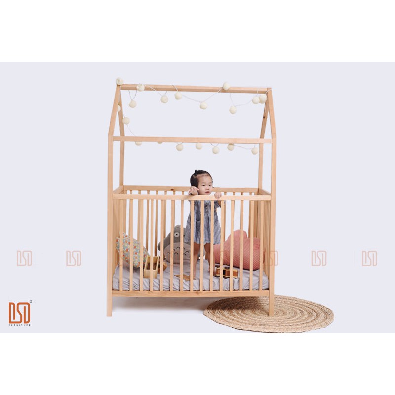Cũi cho bé 🛑FREESHIP🛑 Cũi gỗ trẻ em thông minh điều chỉnh độ cao [ Nguyên liệu 100% gỗ tự nhiên cao cấp nhập khẩu ] | BigBuy360 - bigbuy360.vn