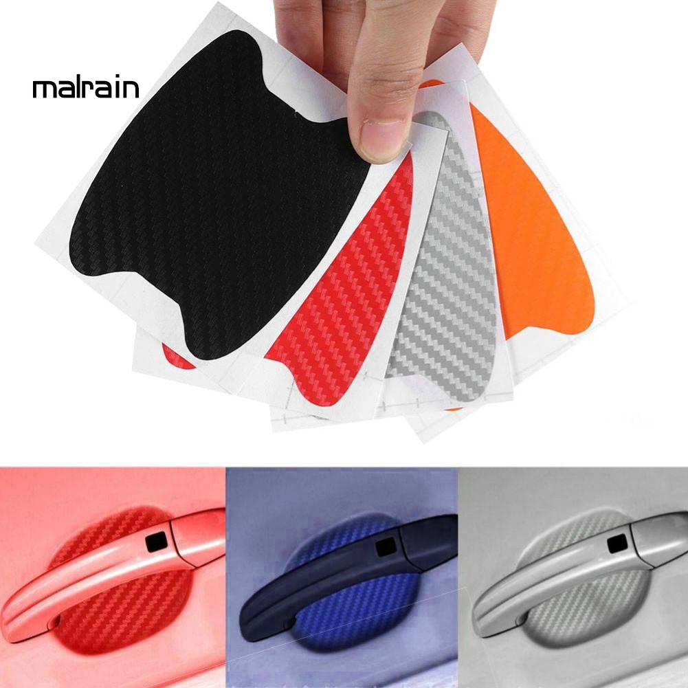 Bộ 4 Miếng Dán Bảo Vệ Tay Nắm Cửa Xe Ô Tô Bằng Sợi Carbon Cao Cấp