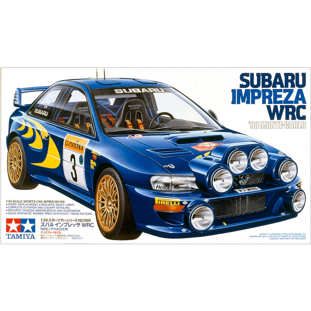 Mô hình xe ô tô 1/24 SCALE SUBARU IMPREZA WRC '98 MONTE-CARLO 24199 Tamiya