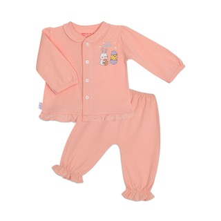 Bộ đồ sơ sinh cài giữa dún bèo bé gái tay dài 1321- HELLO BB