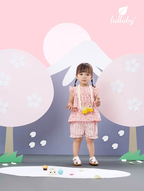 Bộ Bé Gái Lullaby Cộc Tay Cotton Poplin 2019