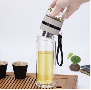 [RẺ VÔ ĐỊCH] - Bình Thuỷ Tinh 2 Lớp Kèm Lọc Trà (GIAO NGAY TRONG NGÀY)
