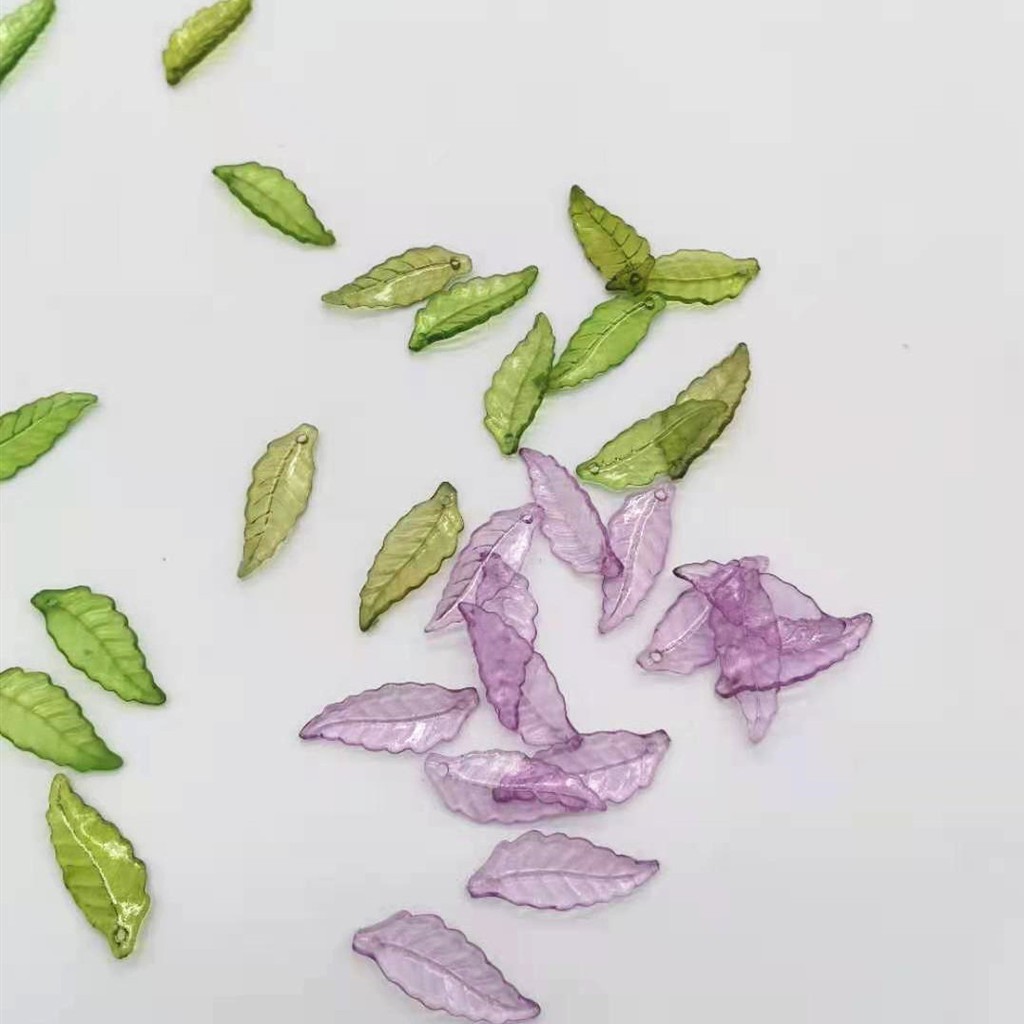 Set 100 Hạt Xâu Chuỗi Hình Lá Làm Trang Sức 29x10mm sp105