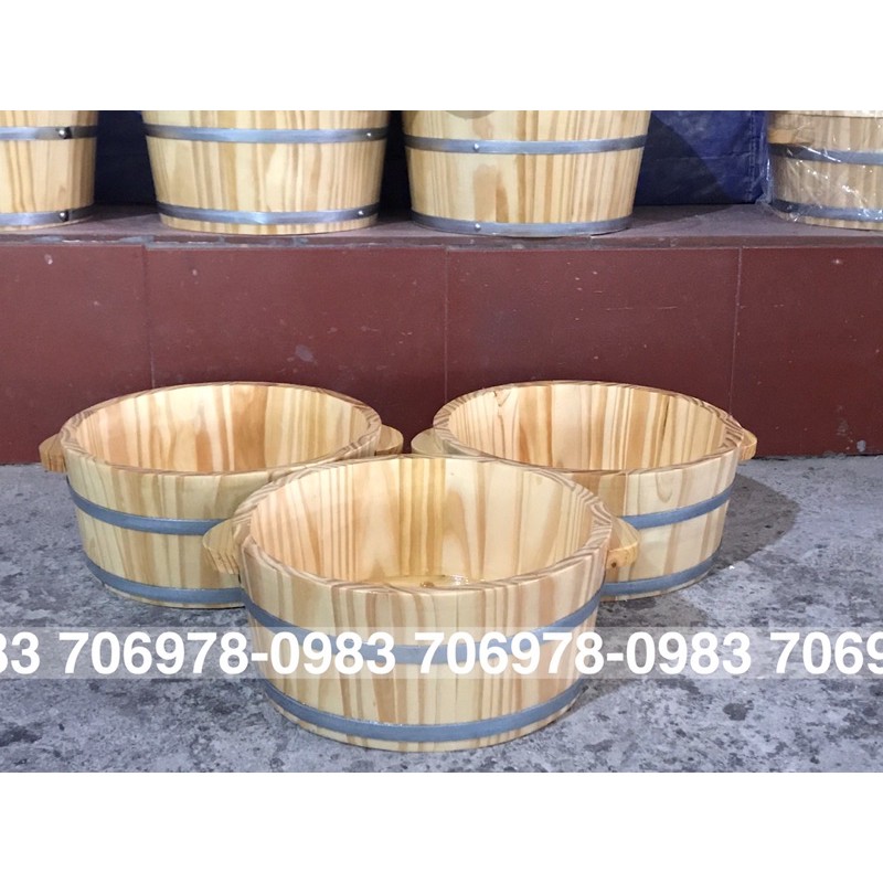 Chậu gỗ ngâm tay chân kết hợp làm nail xả kho