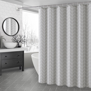 Rèm phòng tắm màu xám bằng polyester chống thấm nước dày dặn cỡ 160g/㎡