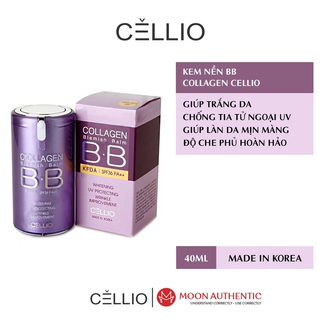 Kem nền BB Cream Collagen Cellio dưỡng trắng đều màu da