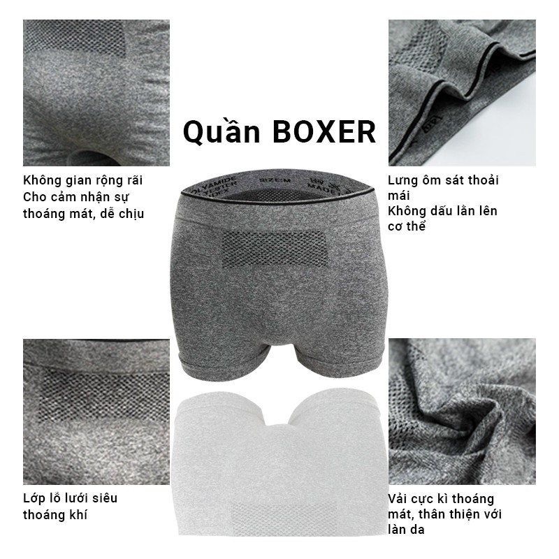 Quần Lót Nam Boxer :: Quần Sịp Nam Co Giãn (Có che tên SP)