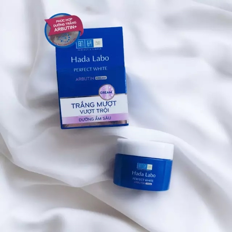 Kem Hada Labo Perfect White Arbutin CreamDưỡng Trắng Vượt Trội - Kem Hada Labo Màu Xanh 50g