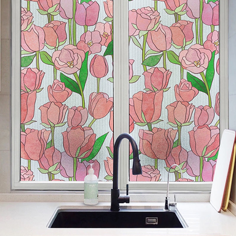 Miếng Dán Làm Mờ Kính Cửa Sổ Tĩnh Điện Trang Trí Nhà Cửa