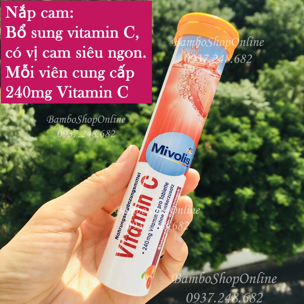 Viên Sủi Mivolis Vitamin C và các vị khác - Hàng nội địa Đức