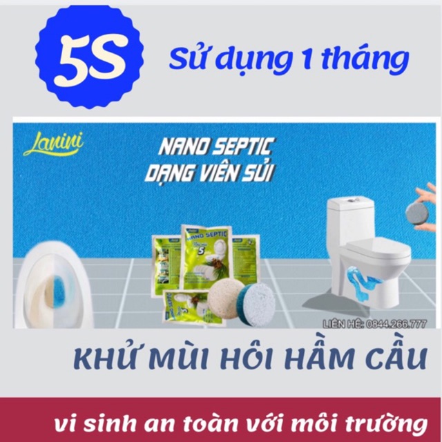 Viên khử mùi hầm cầu vi sinh NANO SEPTIC dùng cho 2-3m3 hầm cầu