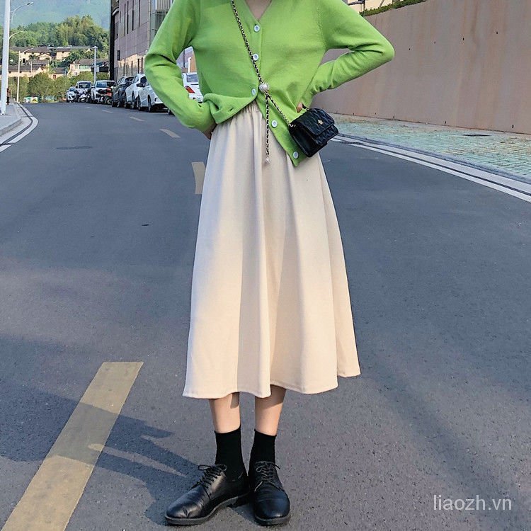 Chân Váy Đen Lưng Cao Thời Trang Mùa Thu 2021 Cho Nữ