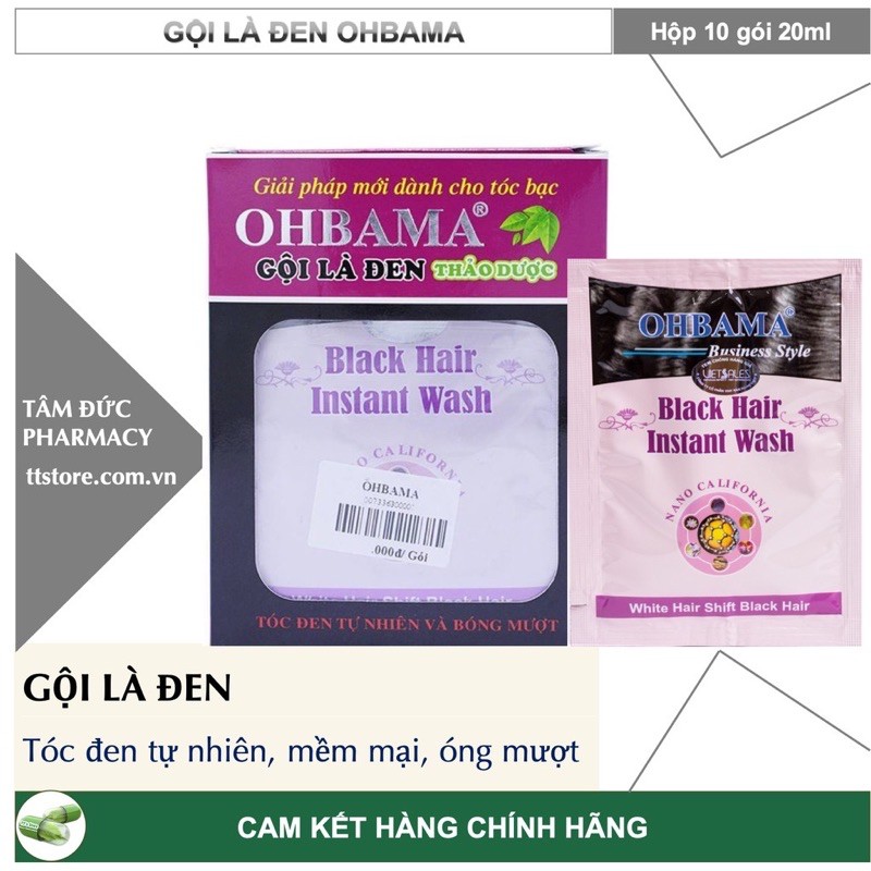 Dầu gội nhuộm là đen OHBAMA (1 gói 20ml)