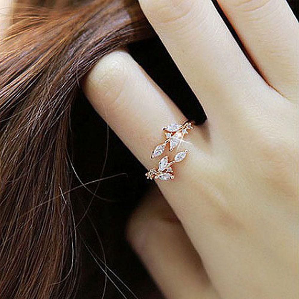 EXPEN Nhẫn Hình Lá Có Thể Điều Chỉnh Kích Cỡ